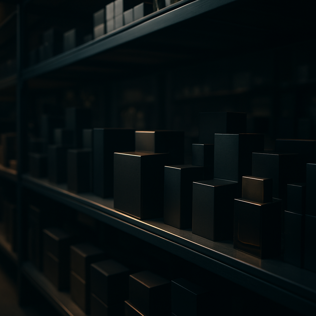 Centro de distribuição do Grupo S&B 360 com produtos de perfumaria e cosméticos